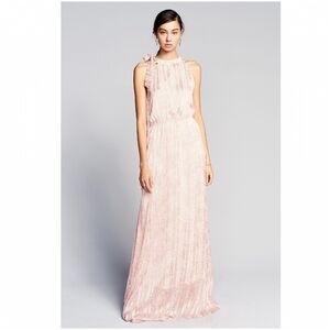 Banana Republic Geo Tie Up Bow-Neck Maxi Dress